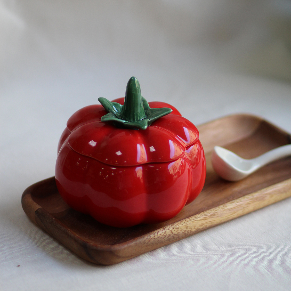 Azucarero vintage Tomate de metal plateado