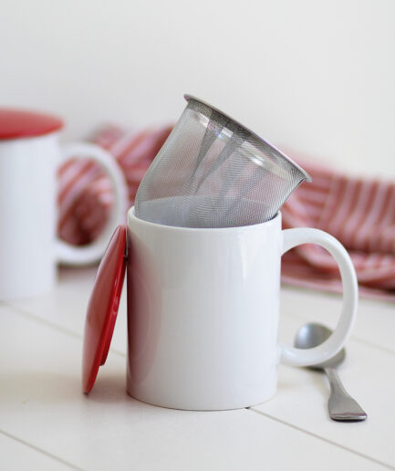 YOLIFE Juego de tazas de café y platillos de porcelana con soporte de  exhibición y cucharas, juego de tazas de té de cerámica con borde negro de  7