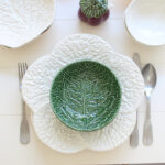 Plato llano 5 hojas - Blanco - Colección repollo