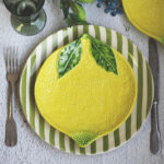 Plato postre con forma de limón