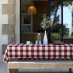 Mantel antimanchas - Cuadros vichy grandes - Rojo