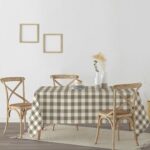 Mantel antimanchas - Cuadros vichy grandes - Marrón