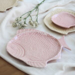 Plato llano - Pez - Rosa pastel