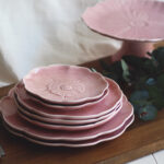 Plato llano - Flor - Rosa