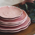 Plato sobremesa - Flor - Rosa