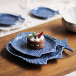 Plato postre - Pez - Azul