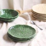 Plato postre hoja - Verde- Colección repollo