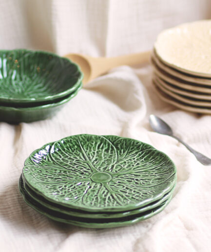 Plato postre hoja - Verde- Colección repollo