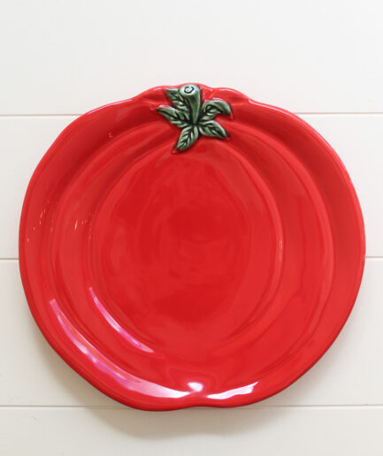 Plato llano con forma de tomate