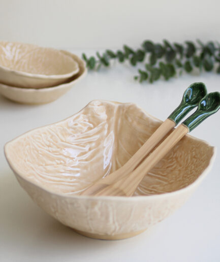 Ensaladera grande - Colección repollo - Crema