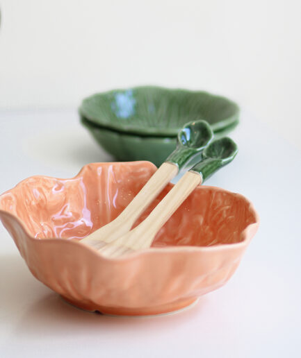 Ensaladera hoja - Mediana - Colección repollo - Coral