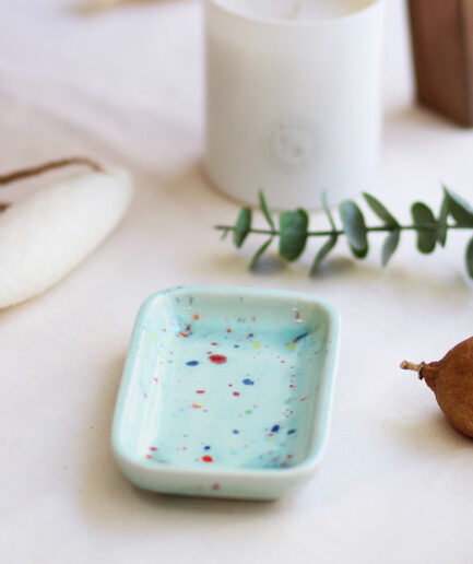 Bandejita rectangular - Mint - Colección pinceladas