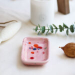 Bandejita rectangular o jabonera- Rosa - Colección pinceladas
