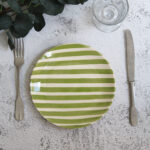 Plato postre - Rayas - Verde