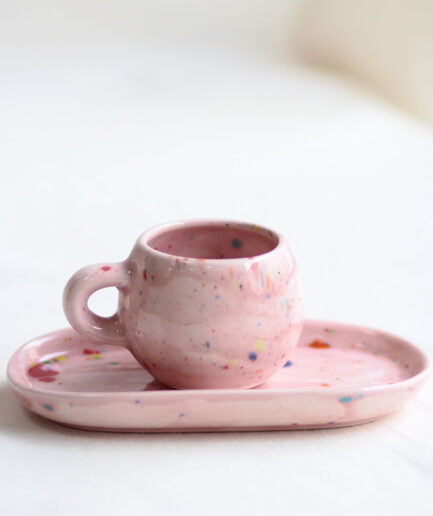 Bandejita ovalada - Rosa - Colección pinceladas