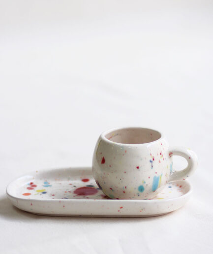 Bandejita ovalada - Blanco - Colección pinceladas