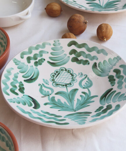Plato grande "Flor de Sol" - Verde