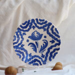 Plato mediano "Flor silvestre" - Azul