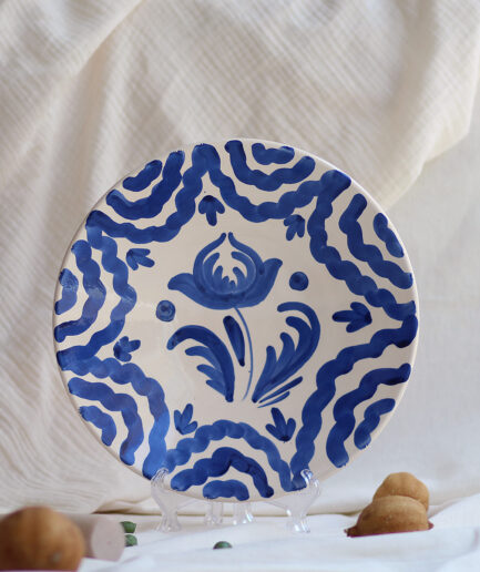 Plato mediano "Flor silvestre" - Azul