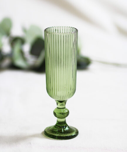 Copas Champagne Stripes - Verde - Pack de 6
