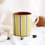 Taza rayas horizontales- Verde y amarillo