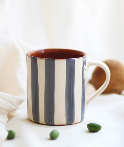 Taza rayas horizontales - Azul grisáceo