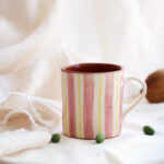 Taza rayas horizontales- Rosa y amarillo