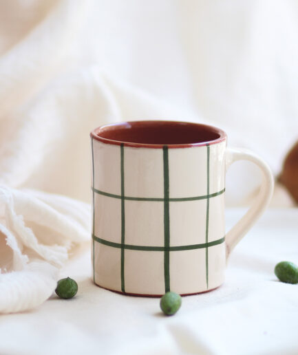 Taza rayas horizontales y verticales - Verdes