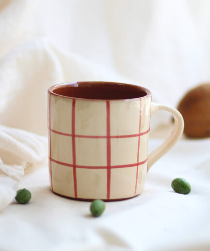 Taza rayas horizontales y verticales - Rojo