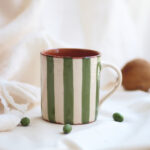 Taza rayas horizontales- Verde oliva