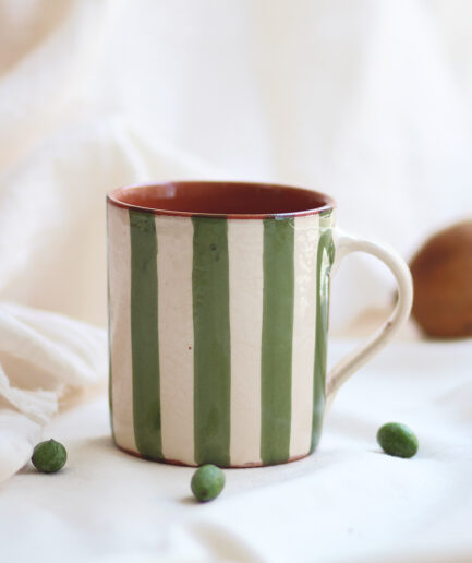 Taza rayas horizontales- Verde oliva