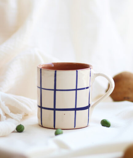 Taza rayas horizontales y verticales - Azul