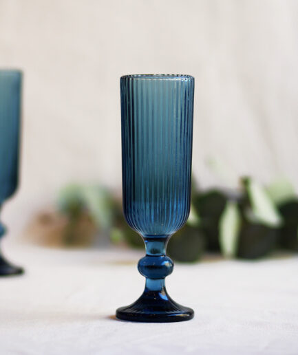 Copas Champagne Stripes - Azul - Pack de 6