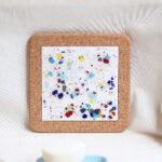 Salvamantel con azulejo portugués - Colección Pinceladas - Blanco