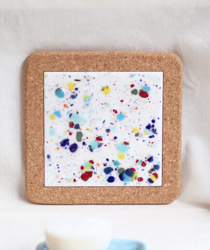 Salvamantel con azulejo portugués - Colección Pinceladas - Blanco