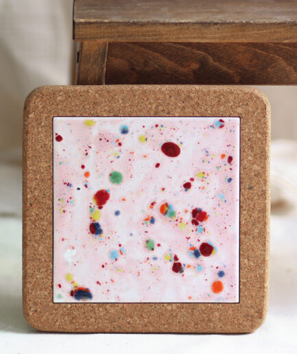 Salvamantel con azulejo portugués - Colección Pinceladas - Rosa