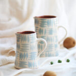 Jarra pequeña "Trazos" - Azul claro