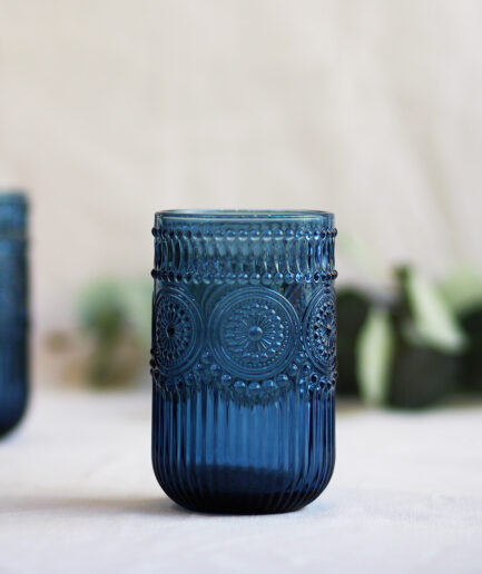 Vasos Largos Flor de girassol - Azul - Pack de 6