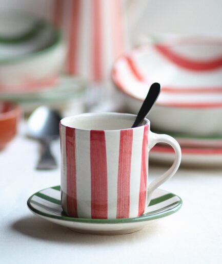 Taza - Colección "Entre Rayas" - Rojo