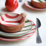 Cuenco bajo - Colección "Entre Rayas" - Rojo