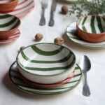 Plato hondo - Colección "Entre Rayas" - Verde