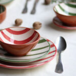 Cuenco alto - Colección "Entre Rayas" - Rojo