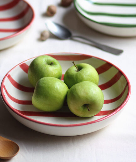 Ensaladera grande - Colección "Entre Rayas" - Rojo