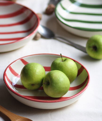 Ensaladera mediana - Colección "Entre Rayas" - Rojo