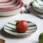 Plato postre - Colección "Entre Rayas" - Verde