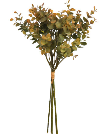 Atado de Eucalipto Artificial Hoja Redonda - Tonos naturales cálidos